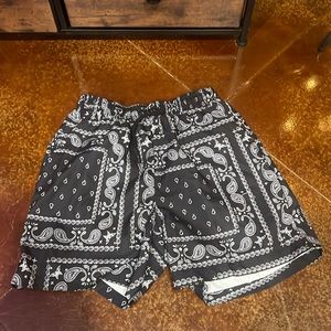 SHEIN Paisley Print Drawstring Shorts Small
